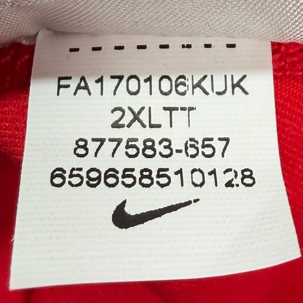 NWT Nike NBA Atlanta Hawks Quarter Zip Men XXLT Red Dri-FIT Performance Pullover